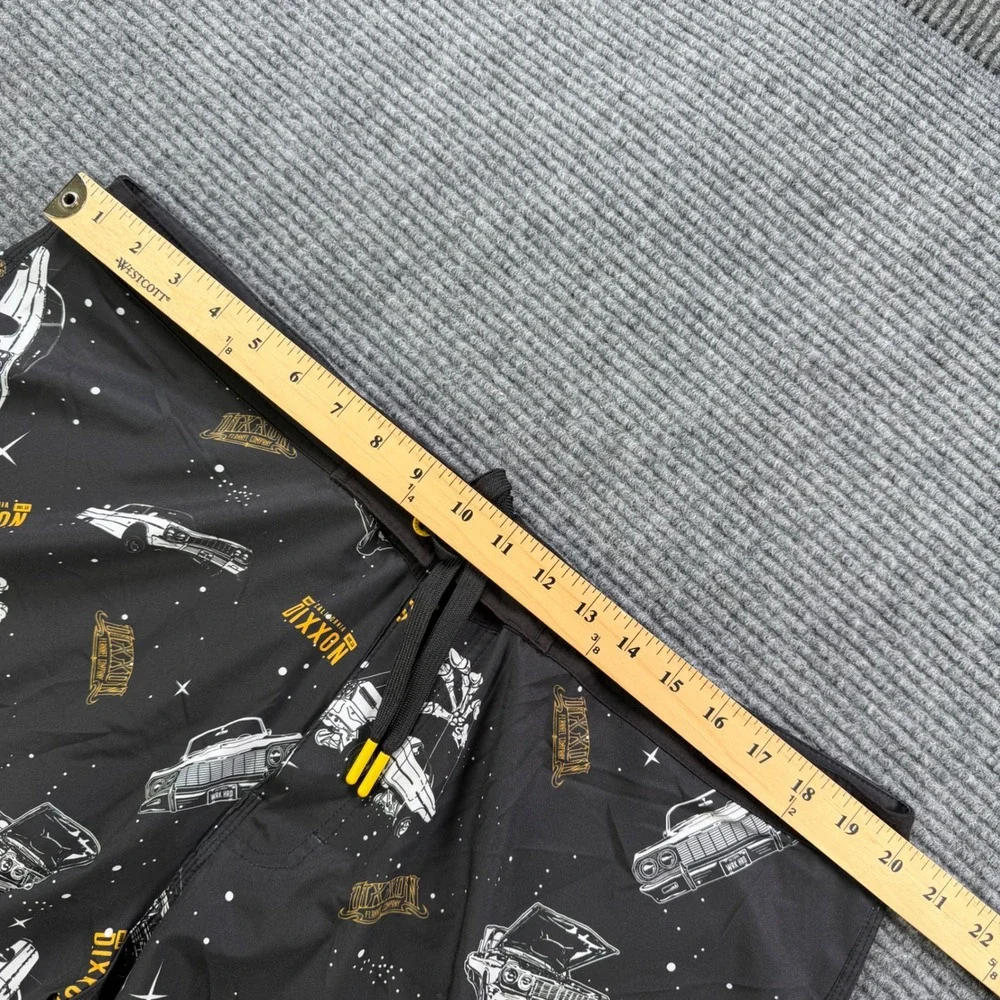 Dixxon Flannel Co Low Places Board Shorts Men 40 Lowrider Car Print Black Yellow
